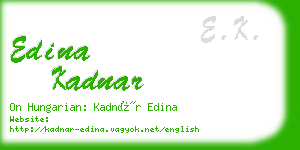 edina kadnar business card